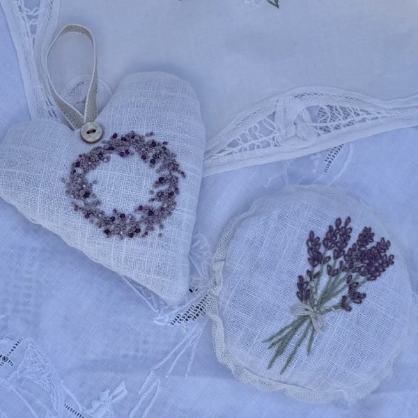 Slow Stitch Vintage Linen & Lace Lavender Bags MINI KIT - Image 2
